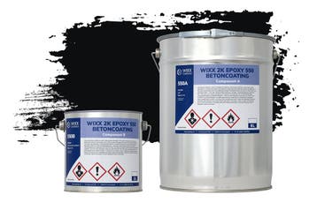 Wixx 2K Epoxy 550 Betonverf RAL 9005 | Gitzwart 10L, Zwart, Nieuw, Verf, Verzenden
