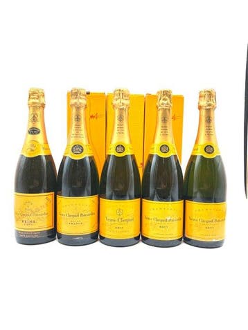 Veuve Clicquot, Brut - Champagne - 5 Flessen (0.75 liter), Nieuw