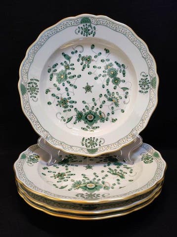 Meissen - Bord (4) - Ø 25,7 cm 4er Set große Teller Indisch