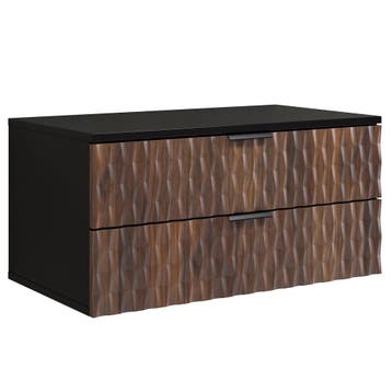 Wastafelkast Java 81 x 48 x 40 cm – Walnoot Bruin met Zwart, Verzenden, Nieuw, Wastafelkast