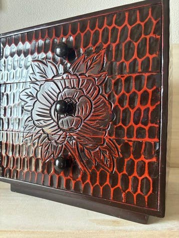 Traditional Japanese Kamakura-bori - Ladekast - Hout -