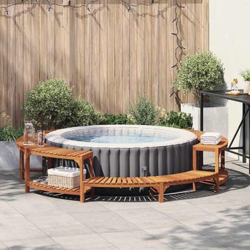 vidaXL Hot Tub Omgeving Massief Acaciahout Bruin, Tuin en Terras, Zwembad-toebehoren, Verzenden, Nieuw