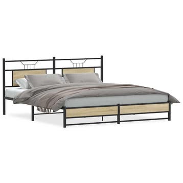 vidaXL Bedframe zonder matras hout sonoma eikenkleurig, Bruin, Verzenden, 200 cm, 160 cm