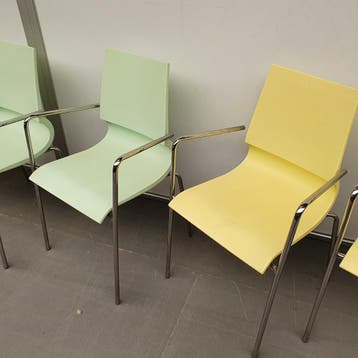 Ricciolina design max kunststof stoelen - geel en groen (all, Huis en Inrichting, Ophalen of Verzenden, Nieuw