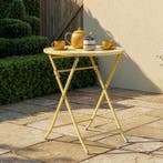 Klaptafel Sande tuintafel metaal rond 71xØ62 cm geel [en.cas, Verzenden, Nieuw