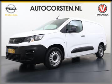 Peugeot Partner 1.5HDI 102PK Lang 3D-Navi Airco Apple Carpla, Stof, Gebruikt, Euro 6, Wit