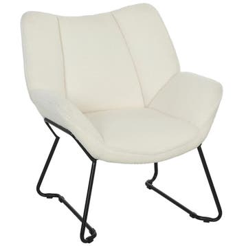 Moderne Accentstoel, Sherpa-Fleece Gevoerde Fauteuil Met Bre, Verzenden, Nieuw