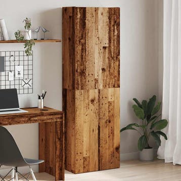 vidaXL Hoge kast 60x32x190 cm bewerkt hout oud houtkleurig, Huis en Inrichting, Kasten | Roldeurkasten en Archiefkasten, Verzenden