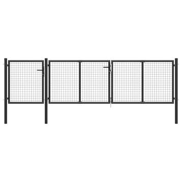 vidaXL Tuinpoort staal 400x75 cm antraciet, Verzenden, Nieuw