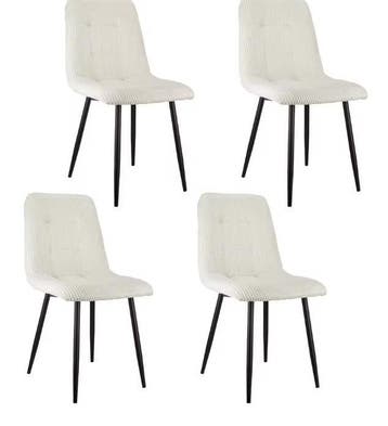 Set van 4 Eetkamerstoelen – Stoffen Zitting & Metaal, Huis en Inrichting, Stoelen, Verzenden, Nieuw