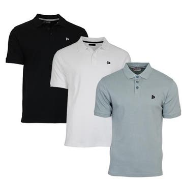 Donnay Donnay Heren - 3-Pack - Polo shirt Noah - Zwart / Wit, Kleding | Heren, Polo's, Verzenden, Nieuw