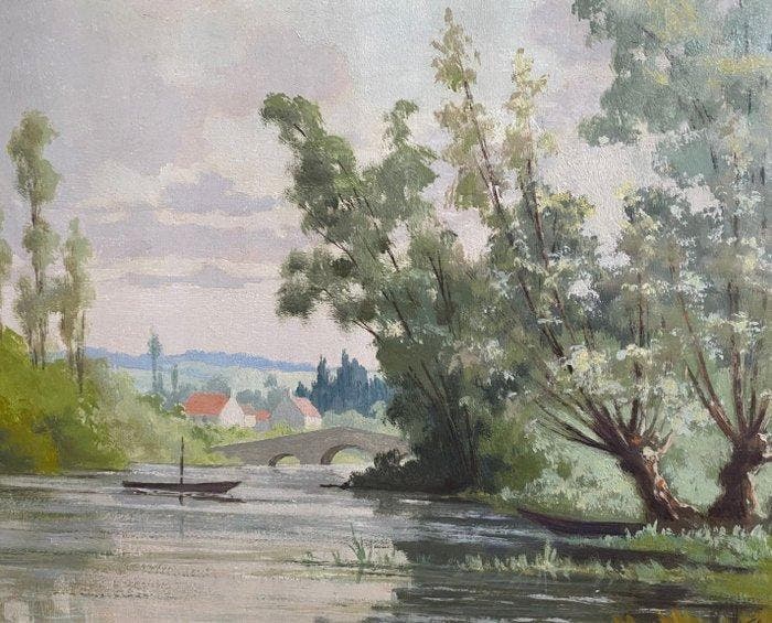 Marcel Harang (XX) - Pont de Chamesson, Antiek en Kunst, Kunst | Schilderijen | Klassiek