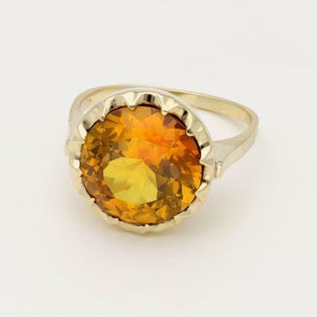 Ring - 14 karaat Geel goud Saffier, Sieraden, Tassen en Uiterlijk, Ringen, Nieuw