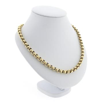 Gouden jasseron schakel collier. (Ketting), Ophalen of Verzenden, Gebruikt, Goud, Goud