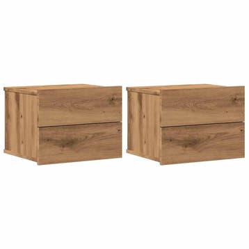 vidaXL Nachtkastjes 2 st wandgemonteerd 40x32x30 cm, Verzenden, Nieuw, Hout
