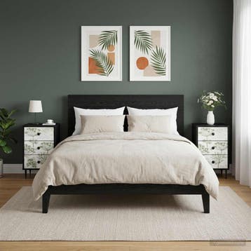 vidaXL Nachtkastje GOTHA 2 st Zwart eiken 36 x 33 x 61 cm, Minder dan 45 cm, Verzenden, Nieuw, 55 tot 70 cm