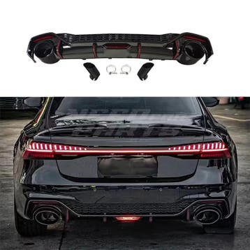 LED Diffuser With Black Exhaust Tips Voor Audi A7 S Line/S7, Auto-onderdelen, Ophalen of Verzenden, Nieuw