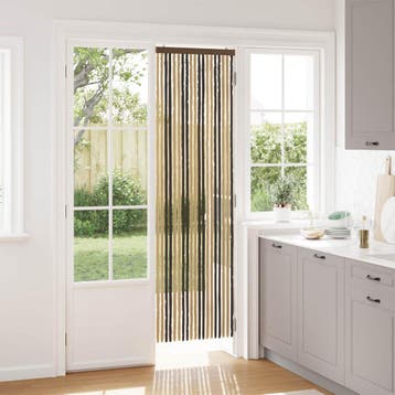 vidaXL Insecten Gordijn Chenille Donkerbruin, Beige 56 x 200, Verzenden, Nieuw, Bruin