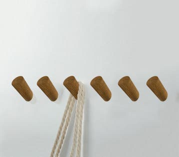 Set van 6 houten kledinghaken (kapstok), eikenhout, Ophalen of Verzenden, Nieuw
