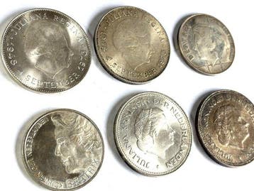 Nederland. Juliana. 10 Gulden Lot 6 stuks (Zonder