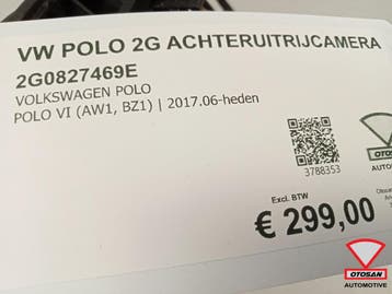 VW Polo 2G 2017+ Achteruitrijcamera Camera 2G0827469E, Auto-onderdelen, Ophalen, Gebruikt, Volkswagen