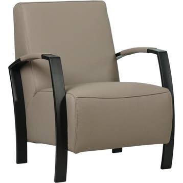 Set van 2 Leren fauteuils Glory - Toledo Khaki, Nieuw, Ophalen of Verzenden, 50 tot 75 cm, Leer