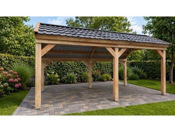 Veiling - Douglas kapschuur met dakpanplaten - 280x600x290cm, Nieuw