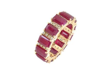 Eeuwigheidsring - 14 karaat Geel goud - 10.78ct. tw. Robijn
