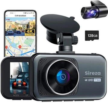 Sireza Dual Dashcam D2 - 4K UHD, Auto diversen, Auto-accessoires, Verzenden, Nieuw