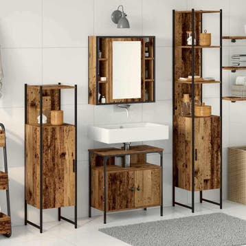 vidaXL Badkamermeubelset 4 st Oud Hout 33 x 33 x 185,5 cm, Verzenden, Nieuw, Overige typen
