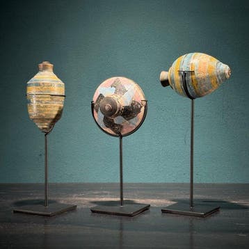NO RESERVE PRICE - Set of 3 spinning tops - Gasing -, Antiek en Kunst