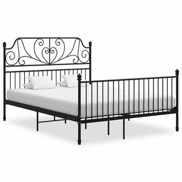 vidaXL Bedframe metaal zwart 160x200 cm, Verzenden, Zwart, 200 cm, Metaal