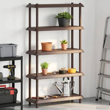 vidaXL Plankenunit 5-laags 100 x 40 x 177 cm PP Bruin, Huis en Inrichting, Overige materialen, Minder dan 50 cm, Verzenden, Nieuw