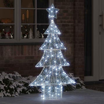 vidaXL Kerstboom 160 LEDs Koudwit 150 cm Acryl, Diversen, Kerst, Verzenden, Nieuw