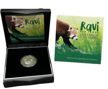 Ravi Red Panda 1 oz 2018 (High Reliëf Proof) (1.500 oplage), Verzenden, Munten