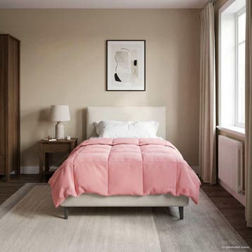 vidaXL Zomer Dekbed Gekwilt Roze 155 x 200 cm Microfiber, Verzenden, Nieuw, Roze