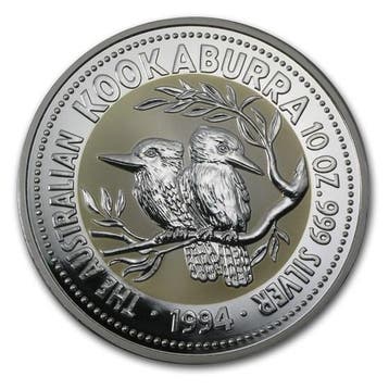 Kookaburra 10 oz 1994, Verzenden, Losse munt, Zilver