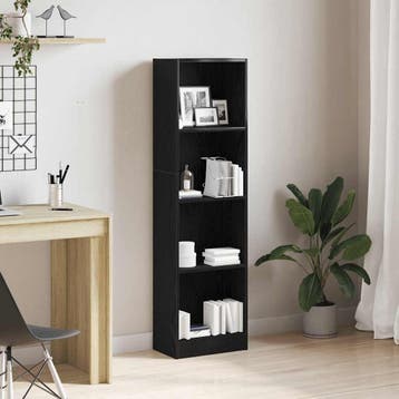 vidaXL Boekenkast Zwart Eiken 40x24x143 cm Engineered Wood, Huis en Inrichting, Kasten | Boekenkasten, Verzenden, Nieuw, Overige houtsoorten