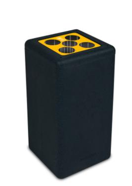 Kunststof bekerafvalbak | zwart/geel | 65 Liter, Verzenden, Nieuw in verpakking