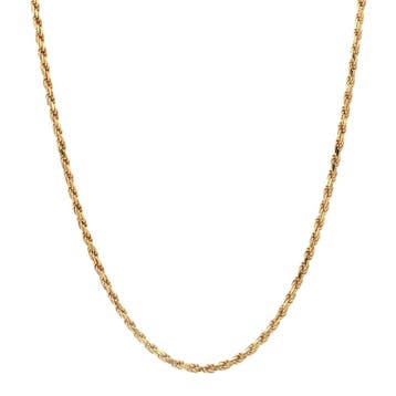 Gouden koord collier 40 cm 18 karaat, Sieraden, Tassen en Uiterlijk, Kettingen, Verzenden, Zo goed als nieuw, Goud