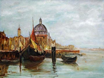 École européenne (XX) - Canal vénitien aux gondoles