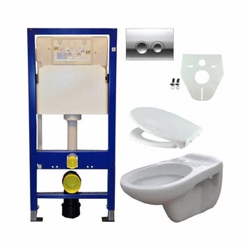 Geberit UP 100 + Neptunus WC +Ultimo zitt + Delta 21 gl.chr, Ophalen of Verzenden, Nieuw