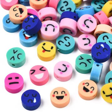 40 x Polymeerklei emotie kralen gemixt 10 x 5 mm – gat 1,., Ophalen of Verzenden, Nieuw, Kraal