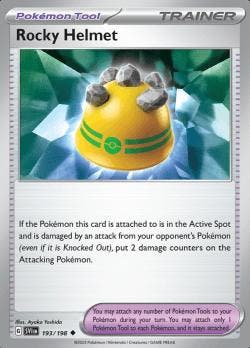 Rocky Helmet 193/198 reverse holo Scarlet en Violet, Ophalen of Verzenden, Nieuw, Losse kaart, Foil