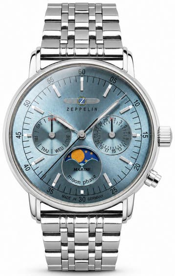 Zeppelin 8637M-3 LZ 14 Marine horloge 36 mm, Overige merken, Staal, Verzenden, Polshorloge