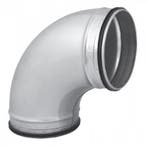 Bocht 90º met afdichtingsrubber - geperst - Ø 100mm, Verzenden, Nieuw