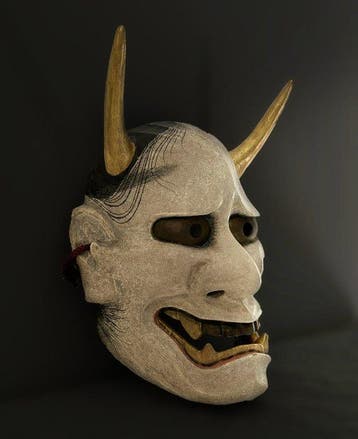 Oude handgemaakte Noh-masker van Hannya  - Hout - Japan -