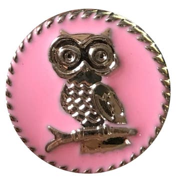 Fako Bijoux - Click Button - Metaal - Uil Roze, Verzenden, Nieuw