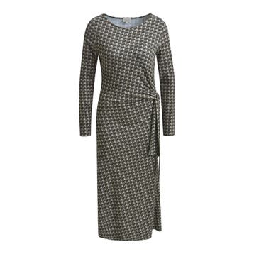 Milano Italy • geblokte jurk • 36, Kleding | Dames, Jurken, Bruin, Verzenden, Maat 36 (S), Milano Italy