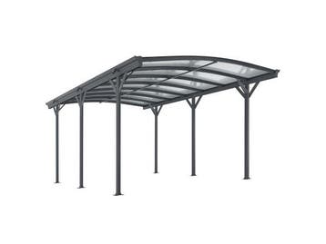 Veiling - Terrasdak / Carport - Boogdak - 5 x 3 m - Donkergr, Nieuw